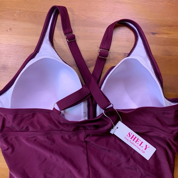 NWT One Piece Swimsuit- Plum Color - Tummy Control - 2XL - Picture 5 of 7